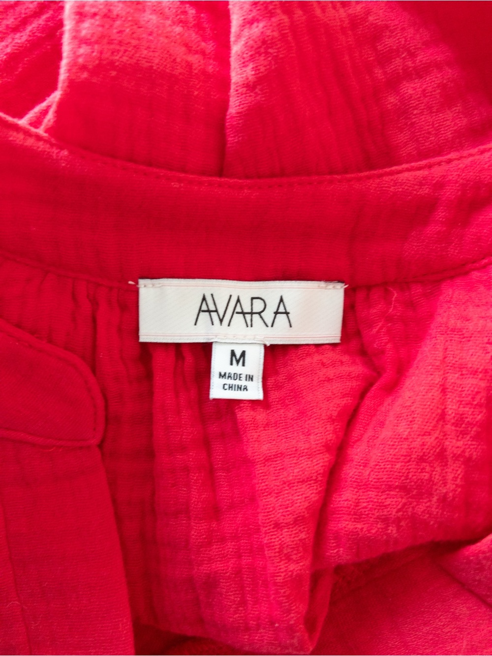 NWOT Avara Tammy 100% Cotton Lightweight Gauze Top Red Size M - Picture 8 of 11